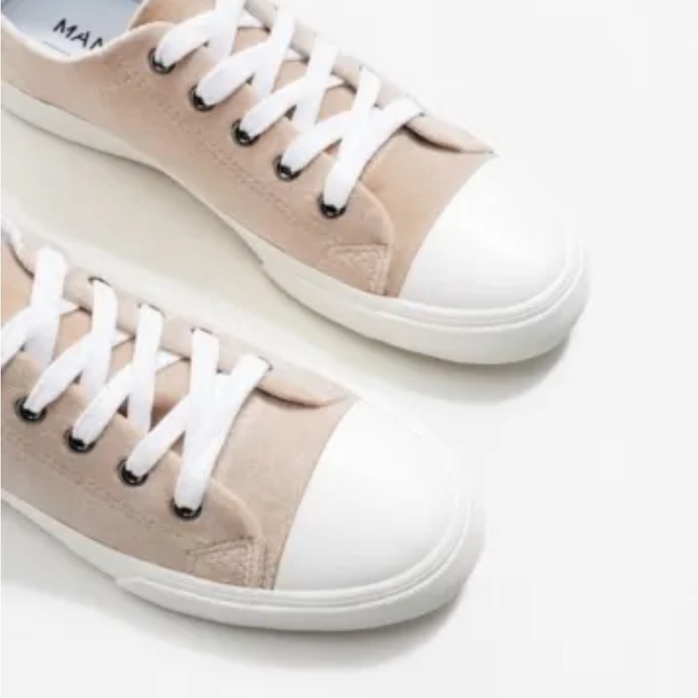 Mango Women’s Sneakers Beige Velvet US size 7.5 EUR 38 NWT